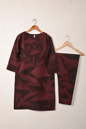 STP-292A-Maroon - 2Pc Ready to Wear Spray Contoured Co-Ord Set