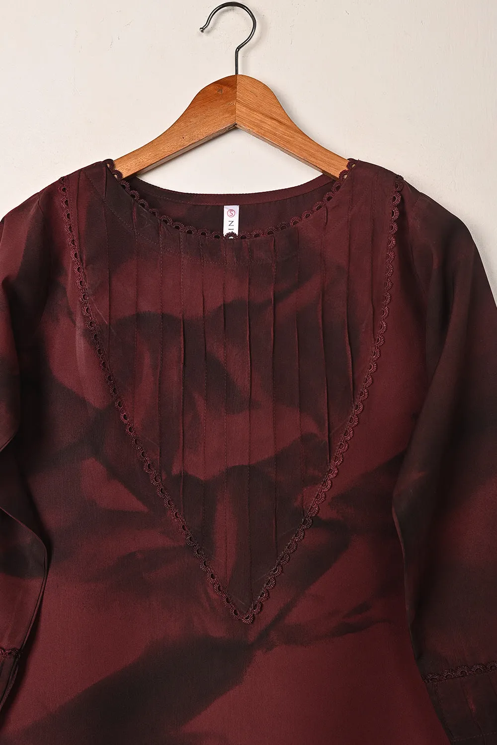 STP-292A-Maroon - 2Pc Ready to Wear Spray Contoured Co-Ord Set