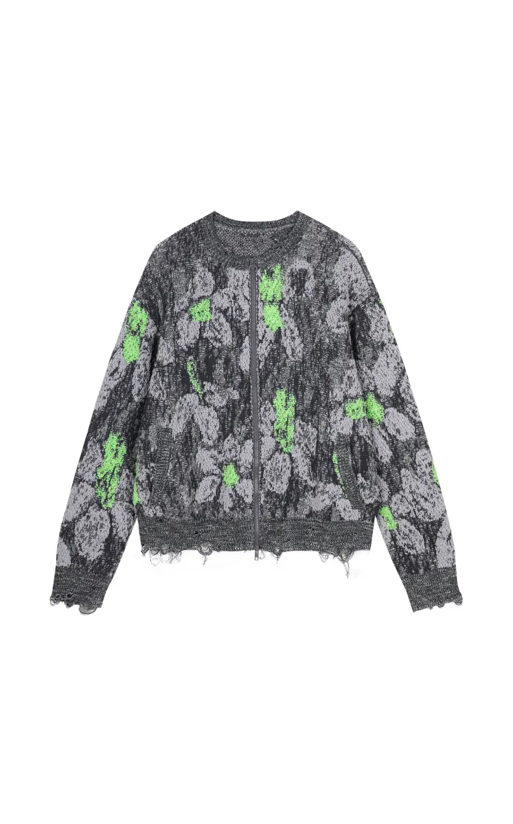 Sweater / JNBY Hand-Painted Daffodil Crop Cardigan