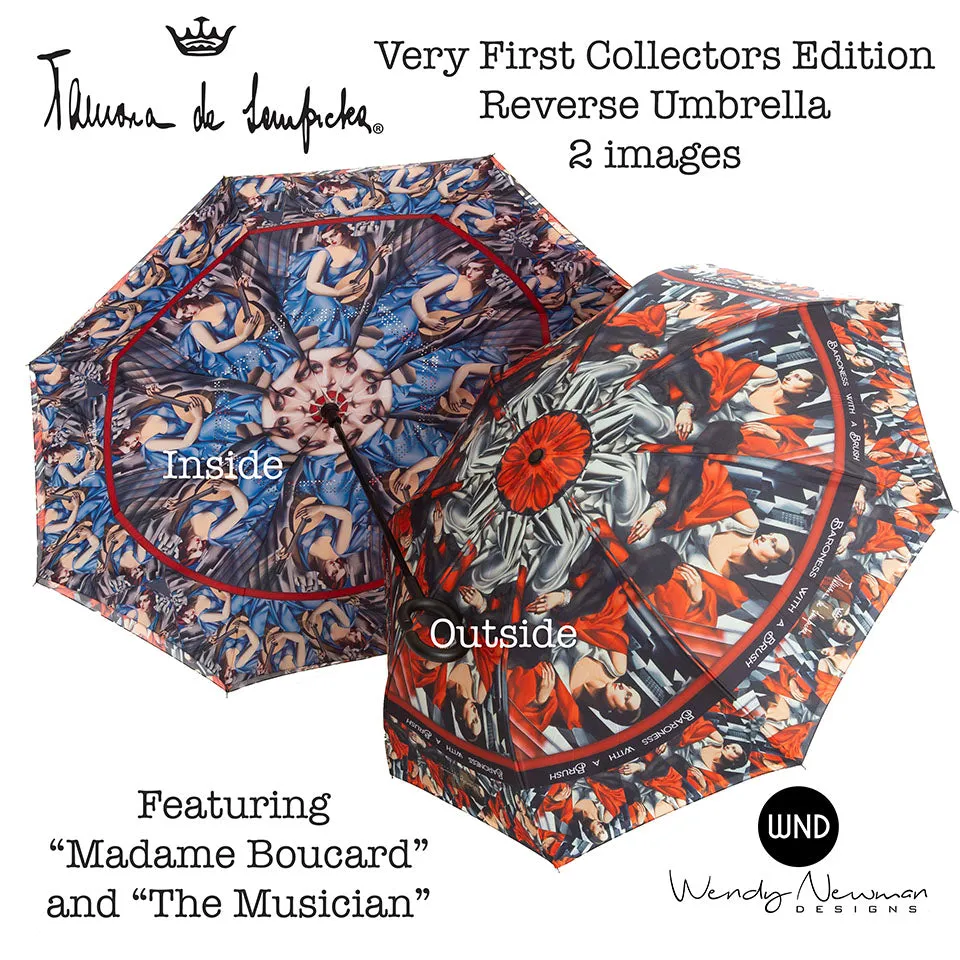 Tamara de Lempicka Boucard/Musician Reverse Umbrella