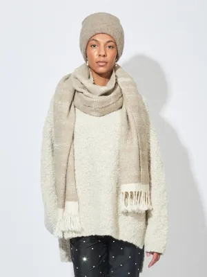 Taupe Handwoven Threadbare Scarf