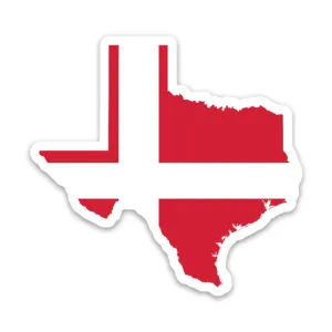 Texas Danish Flag Sticker