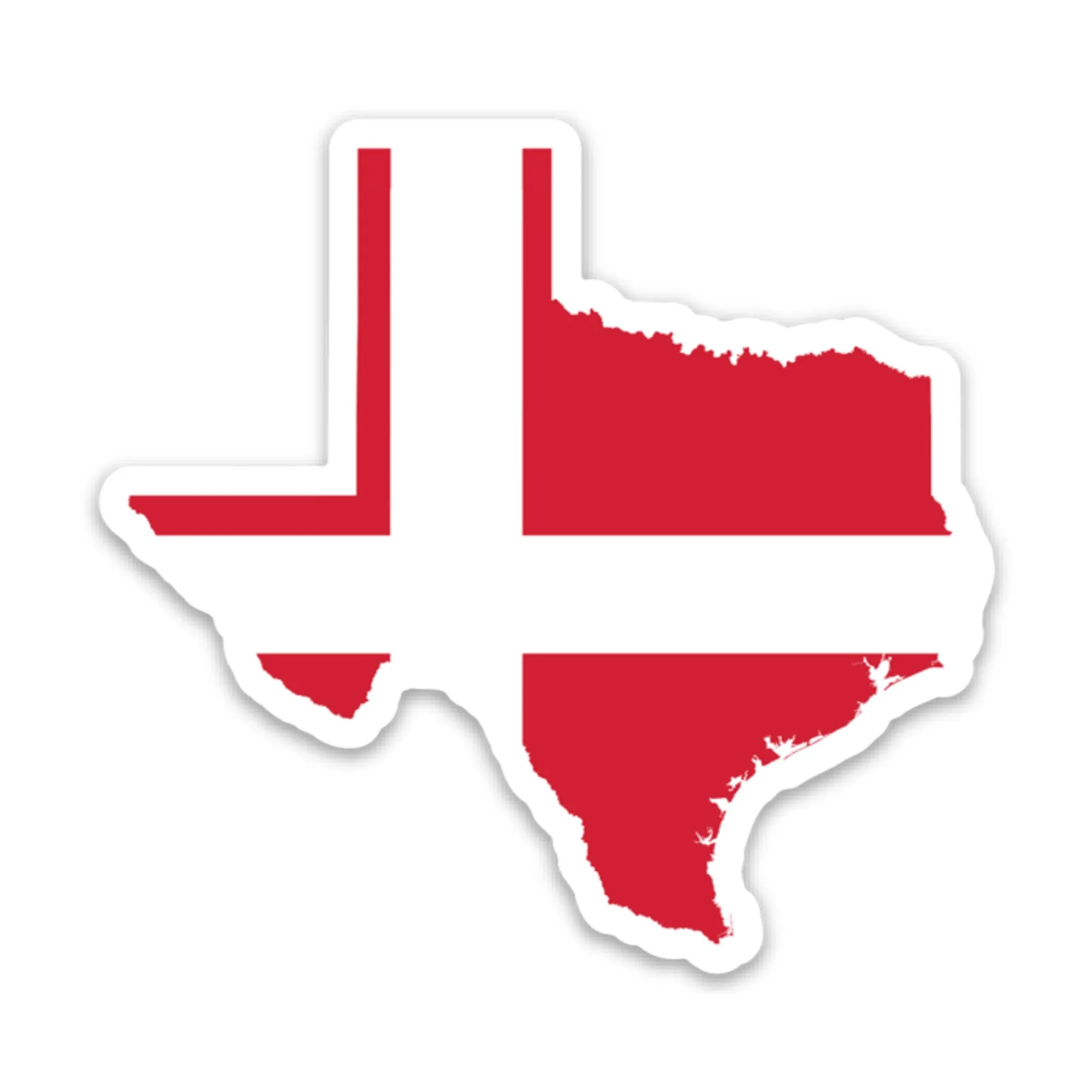 Texas Danish Flag Sticker