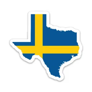 Texas Swedish Flag Sticker