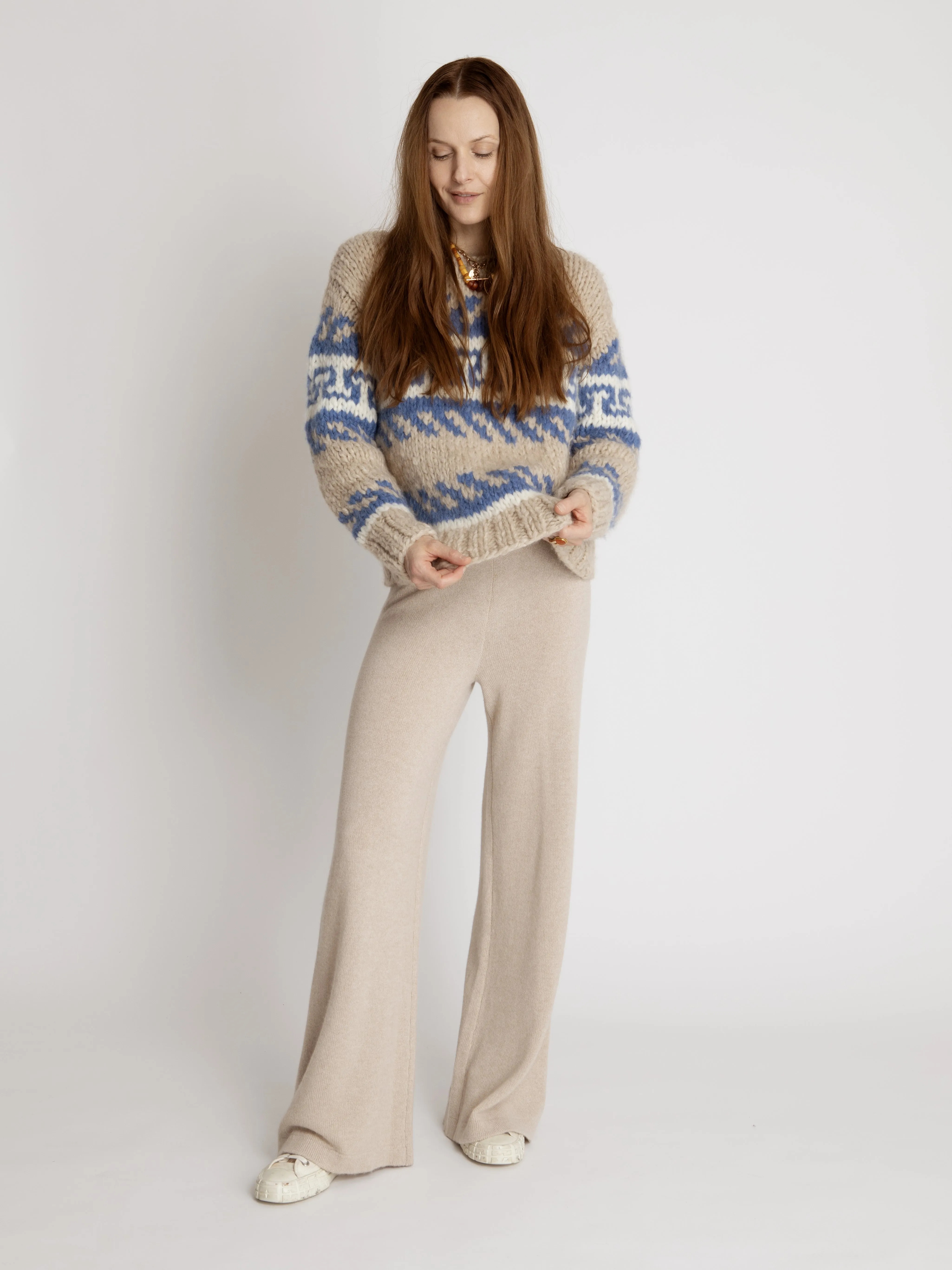 The Greek Key Jooshi Sweater in Cashmere