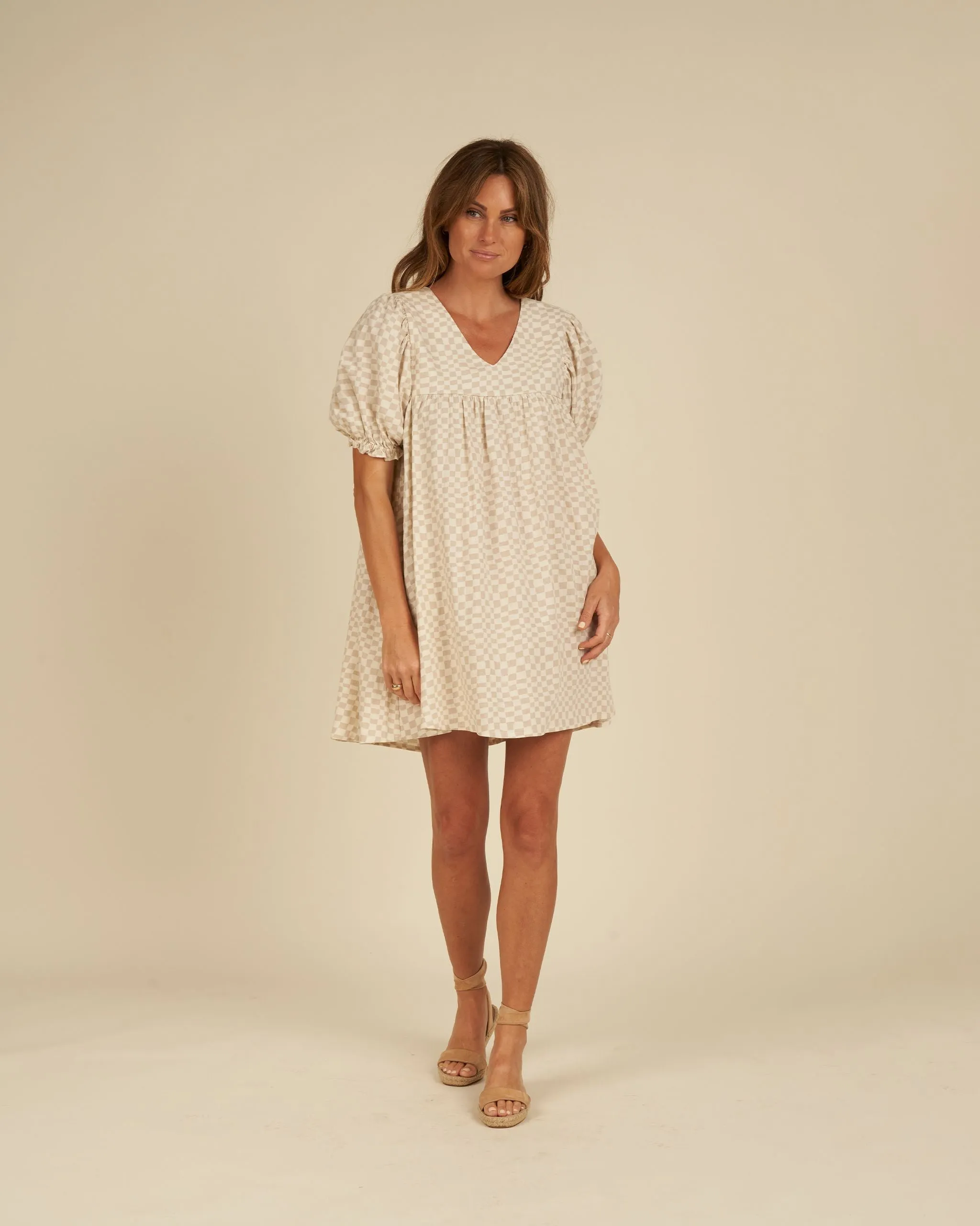 The Jolene Dress by Rylee   Cru - Dove Check