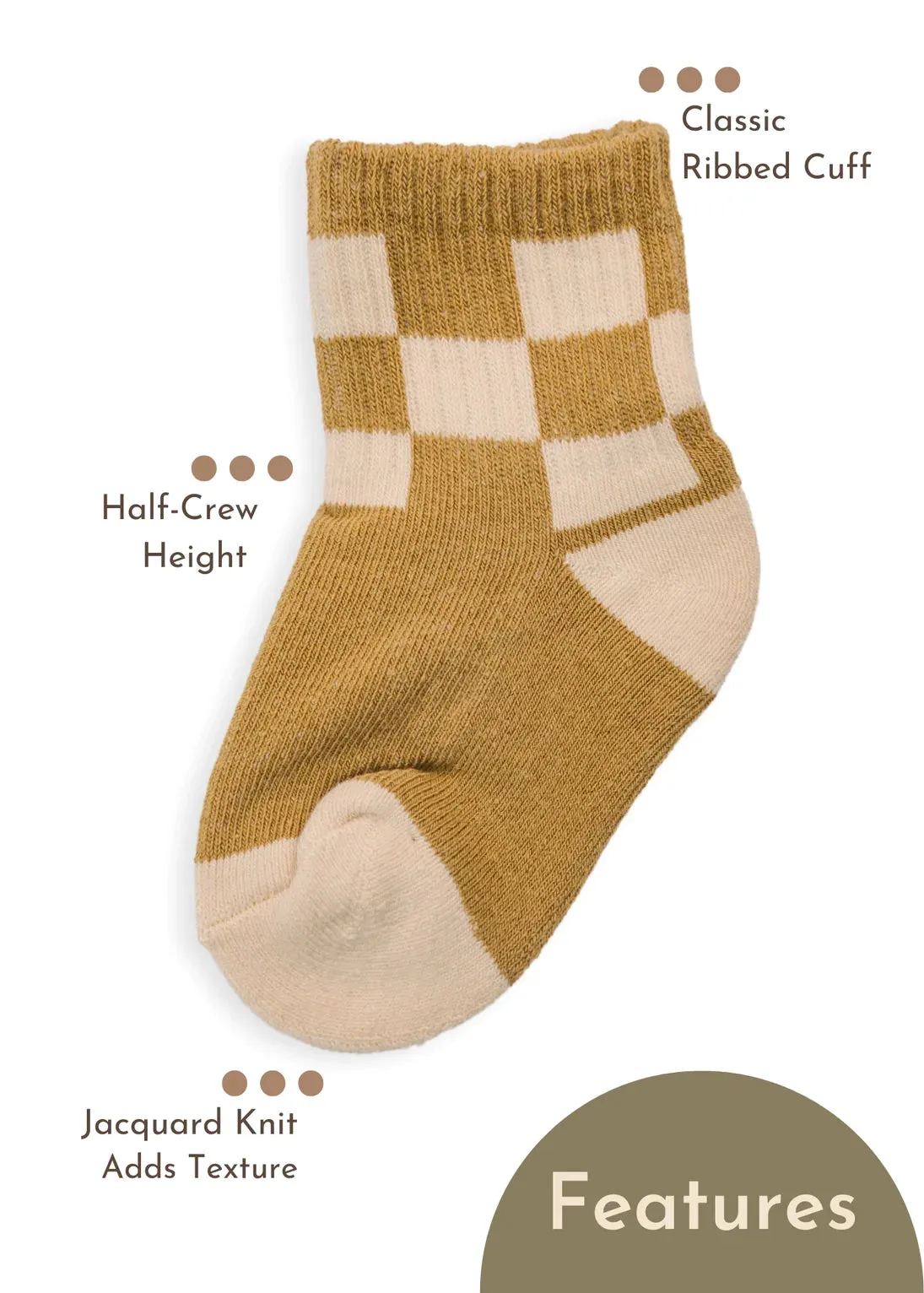 The Retro BUBS   CHECKER Socks (Pack of 2) - KIDS
