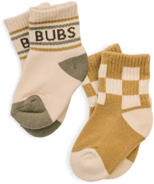 The Retro BUBS   CHECKER Socks (Pack of 2) - KIDS