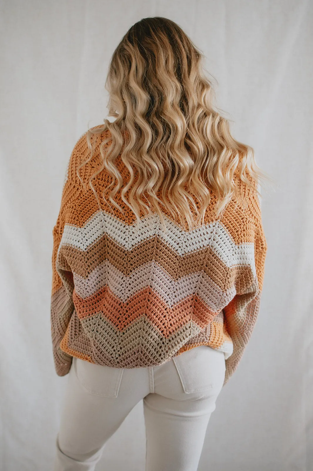 The Valeria Stripe Crochet Cardigan - PLUS