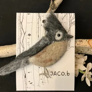 Titmouse  Needlefelted Ornament
