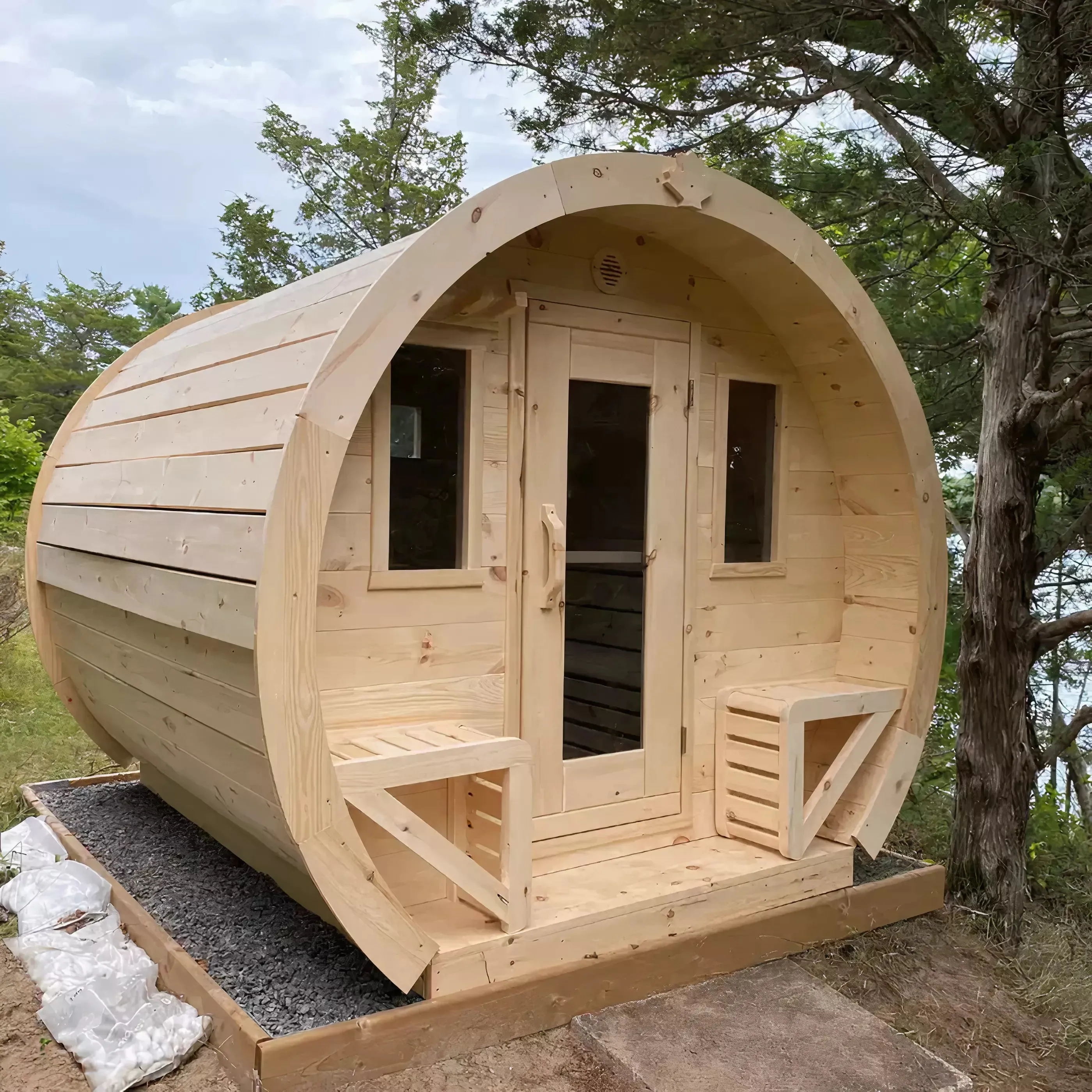 True North Saunas Schooner 8 Person Outdoor Barrel Sauna