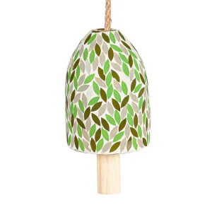 Tulip Greens Mosaic Glass Bell Chime, Asst of 2,2cg670