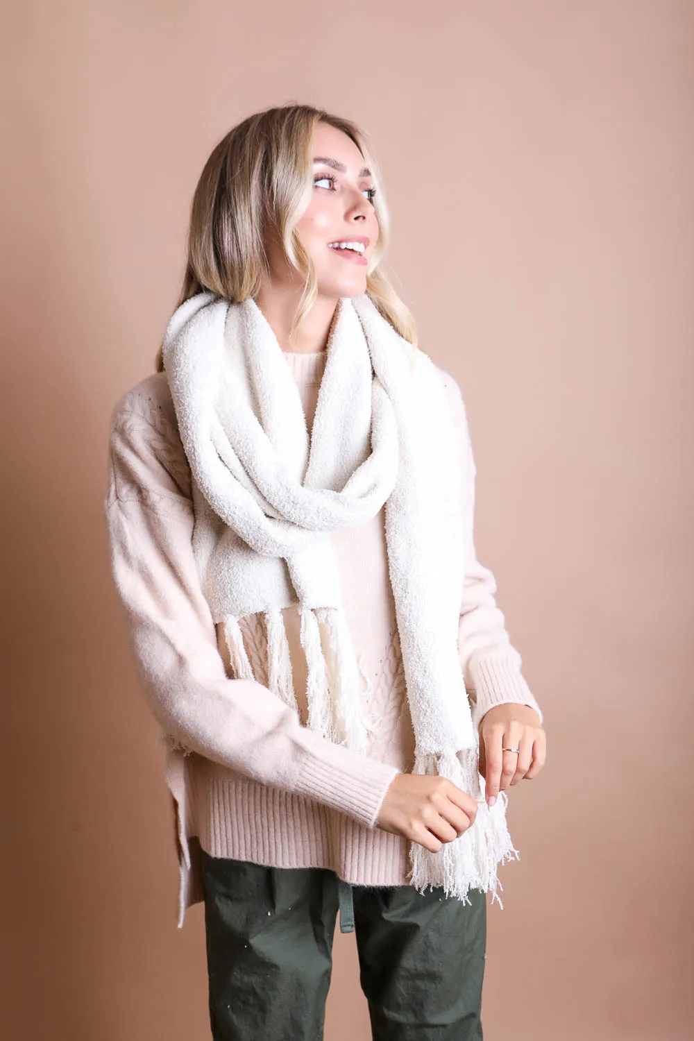 Ultra-Soft Boucle Tassel Scarf (4 colors)