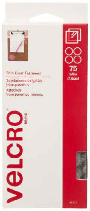VELCRO Brand .625" Clear Thin Fastener Coins {C20}