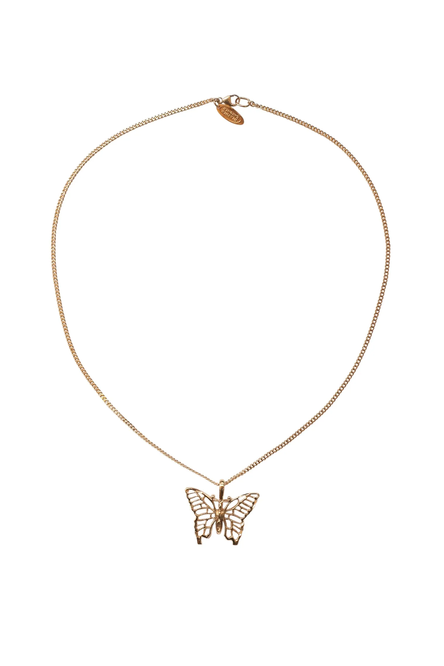 Vintage Butterfly Necklace in Gold or Silver