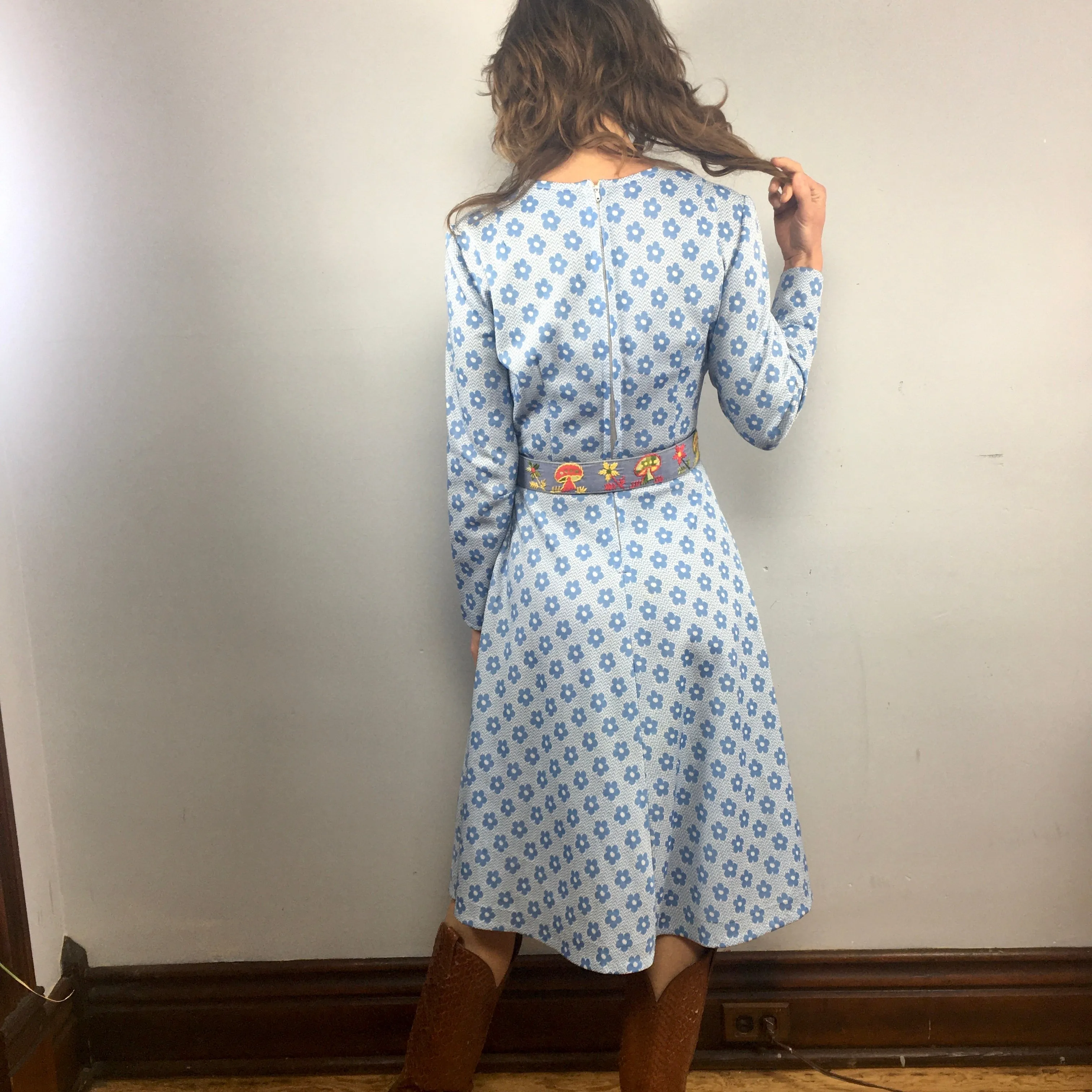 Vintage Handmade 60s Mod Floral Print dress