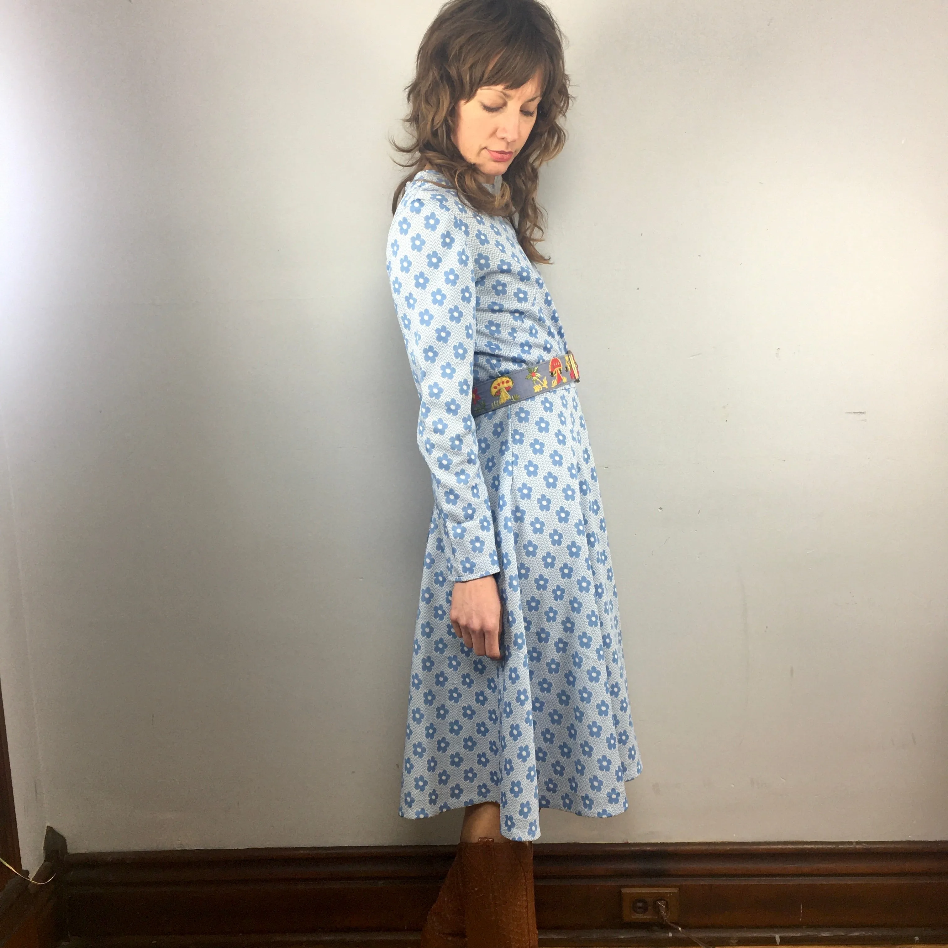 Vintage Handmade 60s Mod Floral Print dress