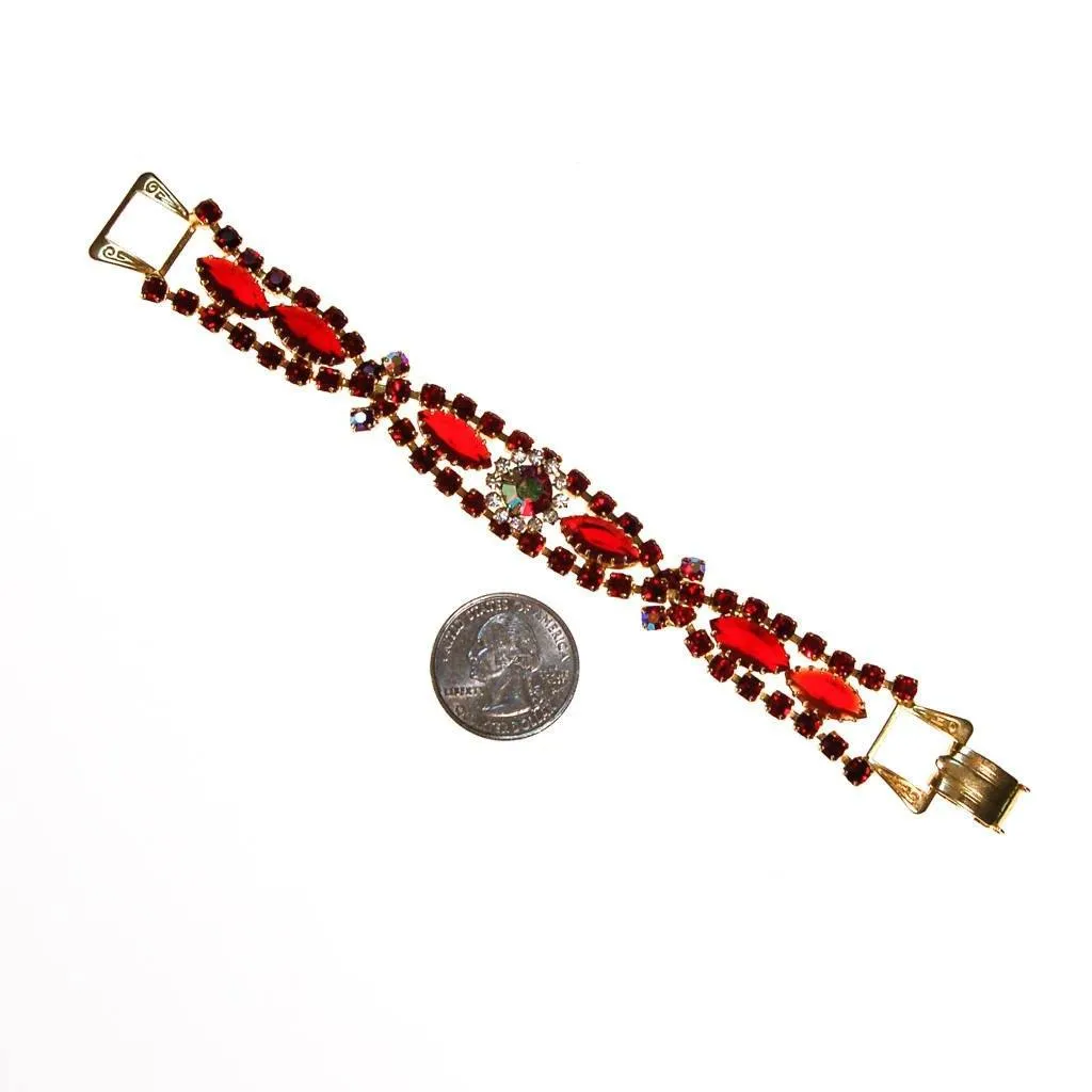 Vintage Red Rhinestone Bracelet