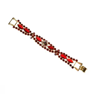 Vintage Red Rhinestone Bracelet