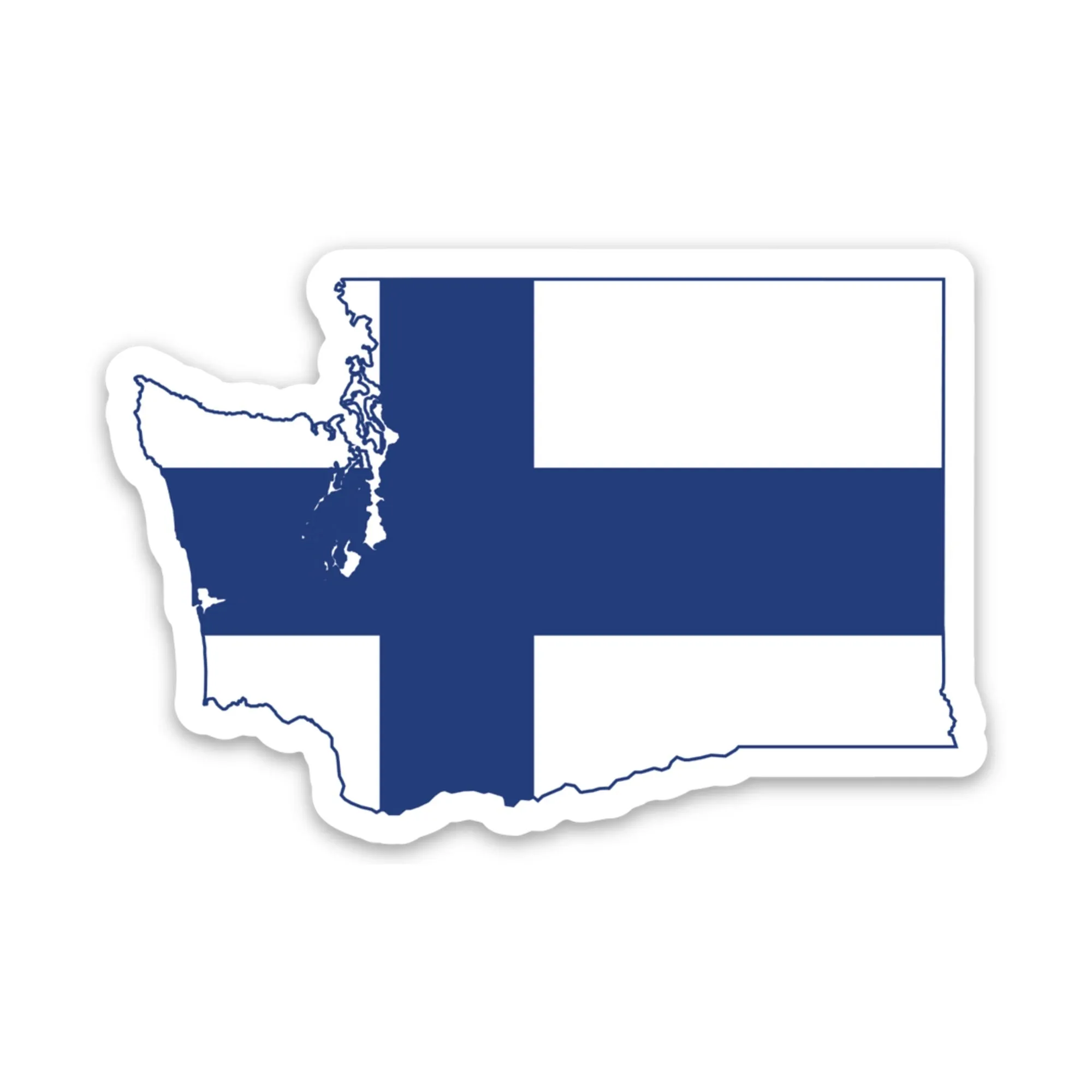 Washington Finnish Flag Sticker