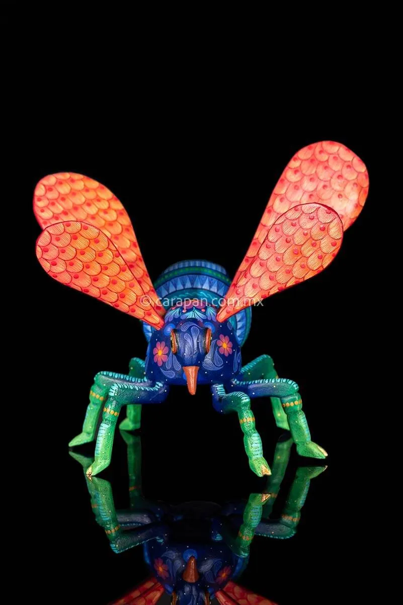 Wasp Sculpture Mexican Wood Carving Alebrije