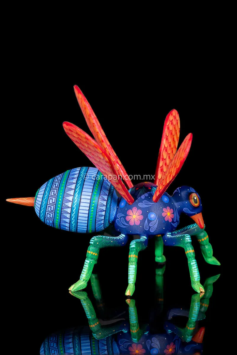 Wasp Sculpture Mexican Wood Carving Alebrije