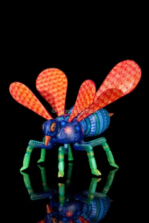 Wasp Sculpture Mexican Wood Carving Alebrije