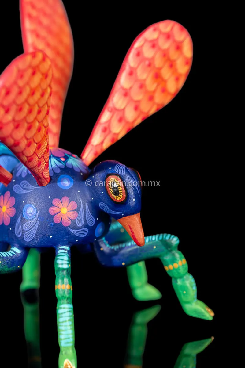 Wasp Sculpture Mexican Wood Carving Alebrije