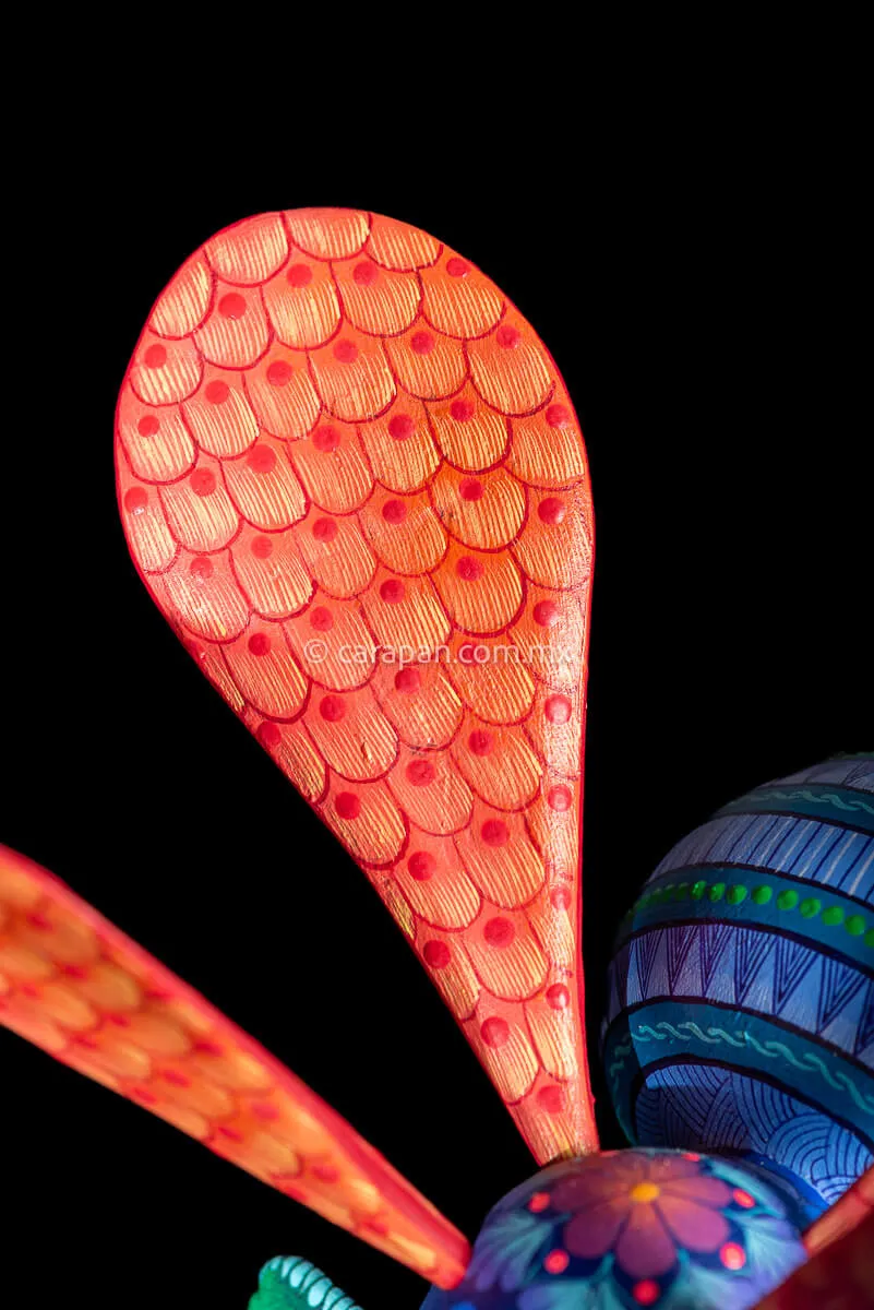 Wasp Sculpture Mexican Wood Carving Alebrije