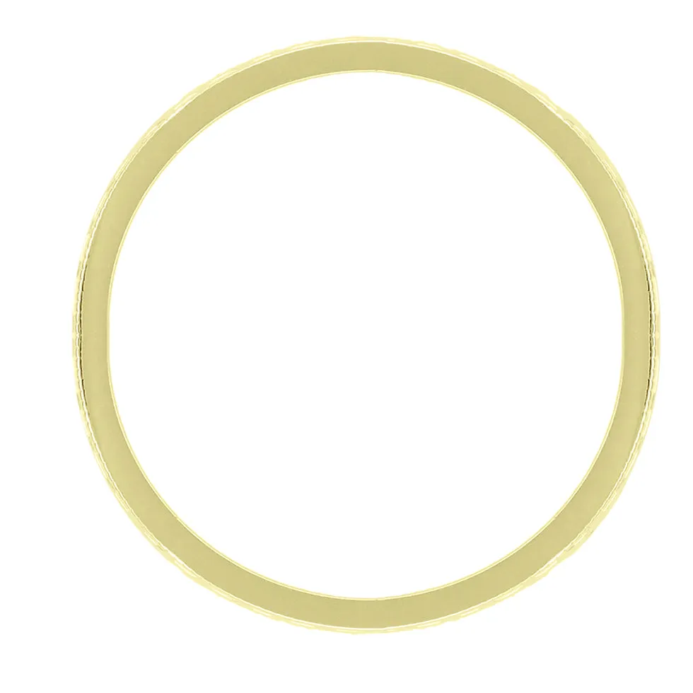 Yellow Gold 1950's Mid Century Modern Carved Interlocking Chevrons Wedding Ring - 4mm