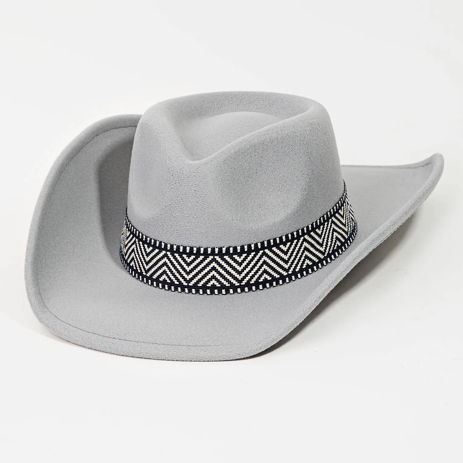 Zig Zag Ribbon Strap Cowboy Hat: Fuchsia