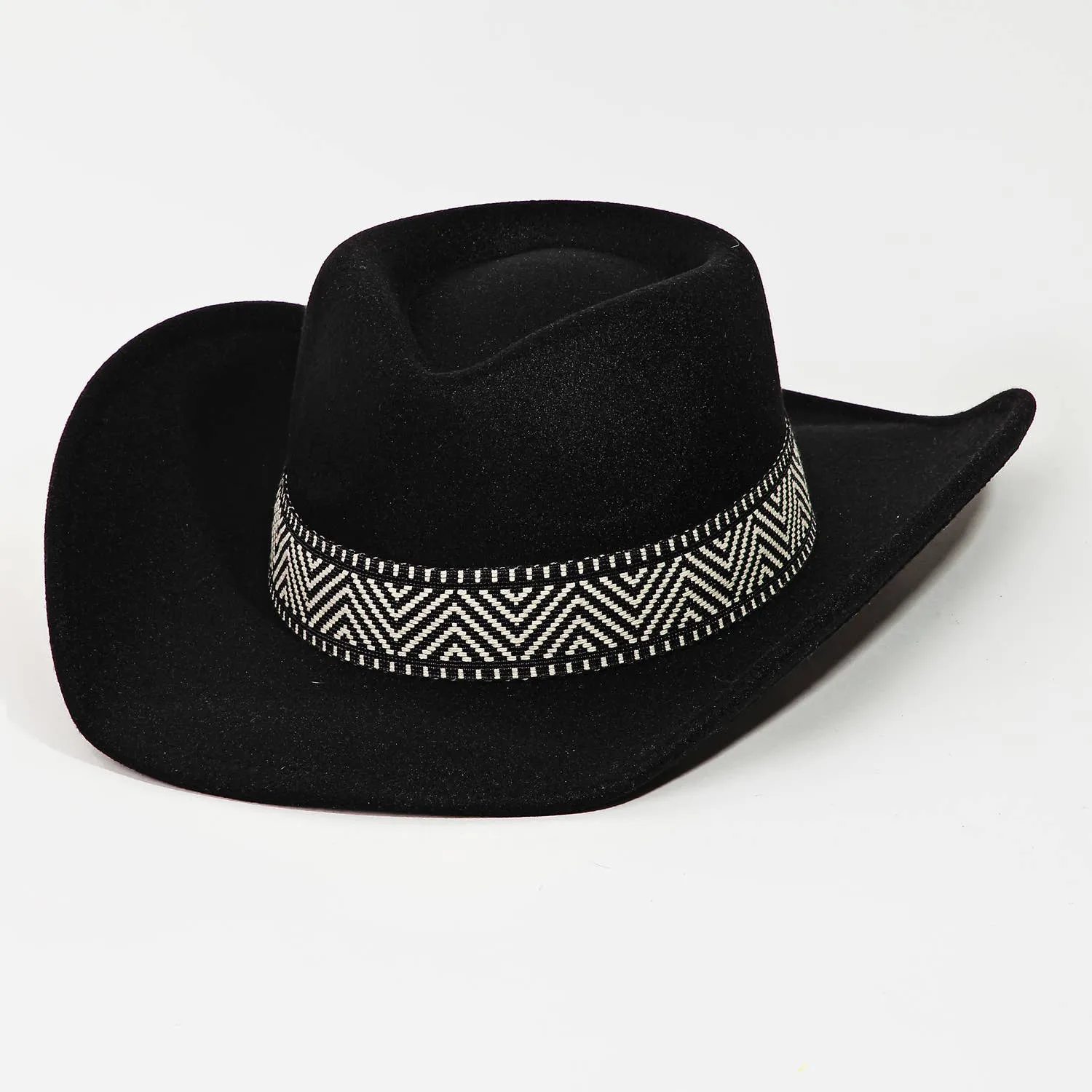 Zig Zag Ribbon Strap Cowboy Hat: Fuchsia